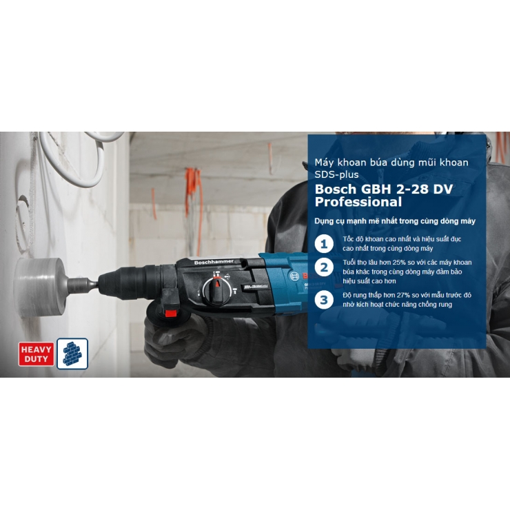 Máy khoan bê tông 820W Bosch GBH 2-28 DV Professional