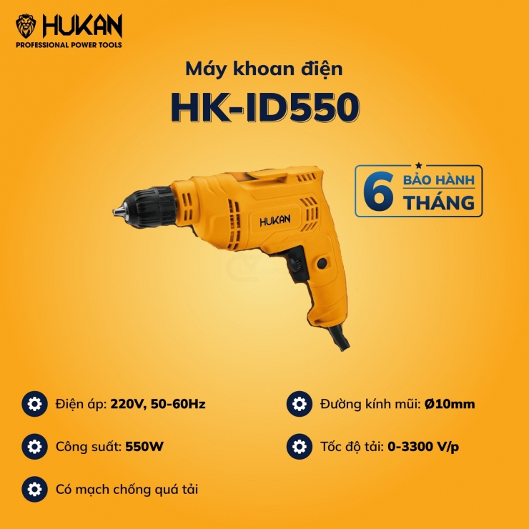 Máy Khoan Điện 10mm Hukan Hk-ID550