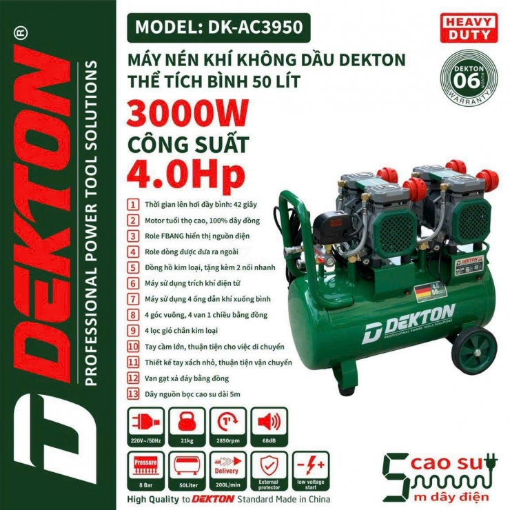 Máy Nén Khí Không Dầu 30L 2.0Hp BAW-AC30LS