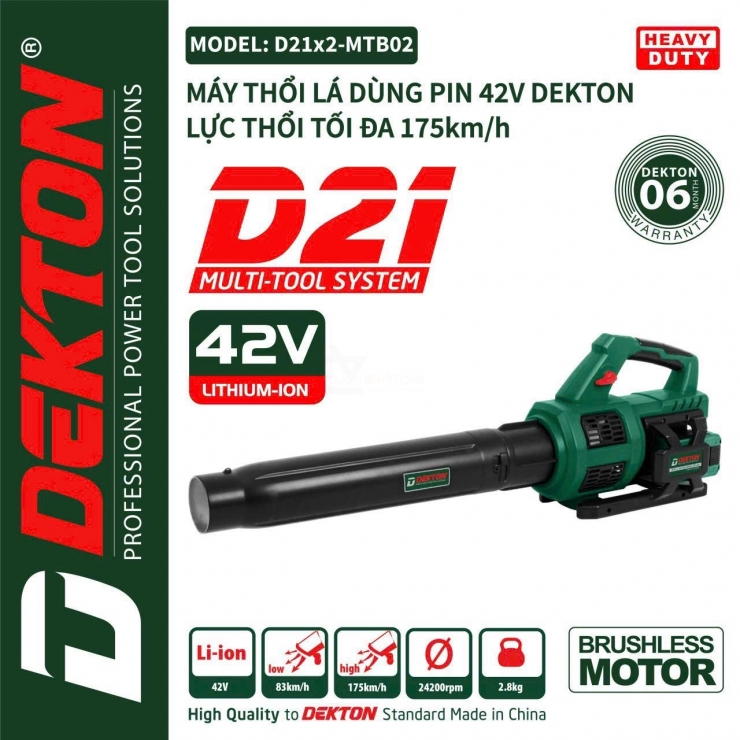 Máy thổi lá 42V Dekton D21x2-MT802 ( Kèm 2 Đế Chuyển sang chân M21 )