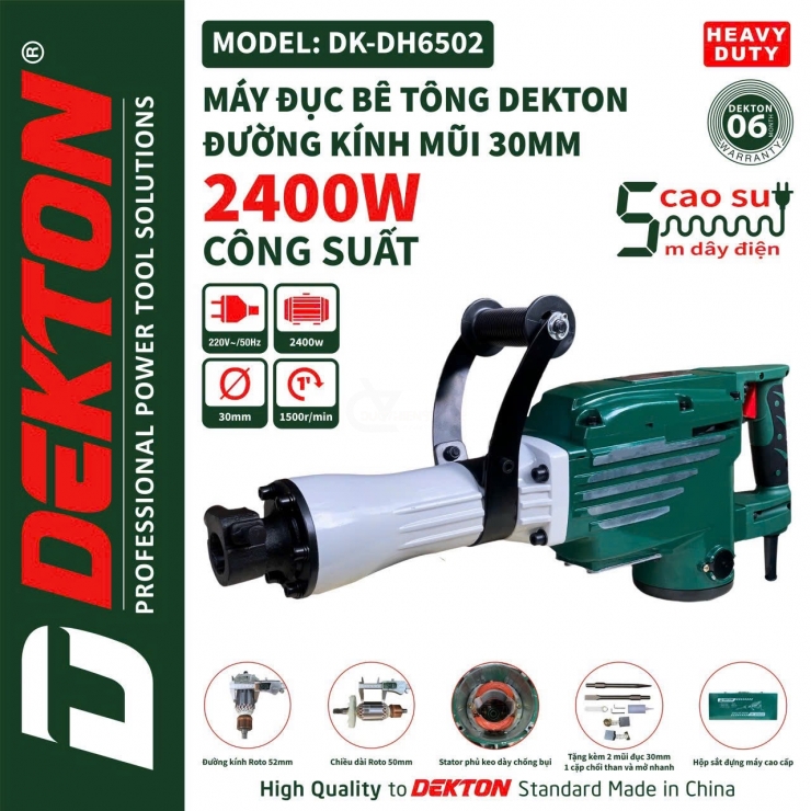 Máy Đục Bê Tông Dekton Dk-DH6501CP 2400W