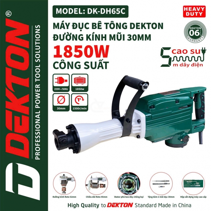 Máy Đục Bê Tông Dekton Dk-DH6501CP 2400W