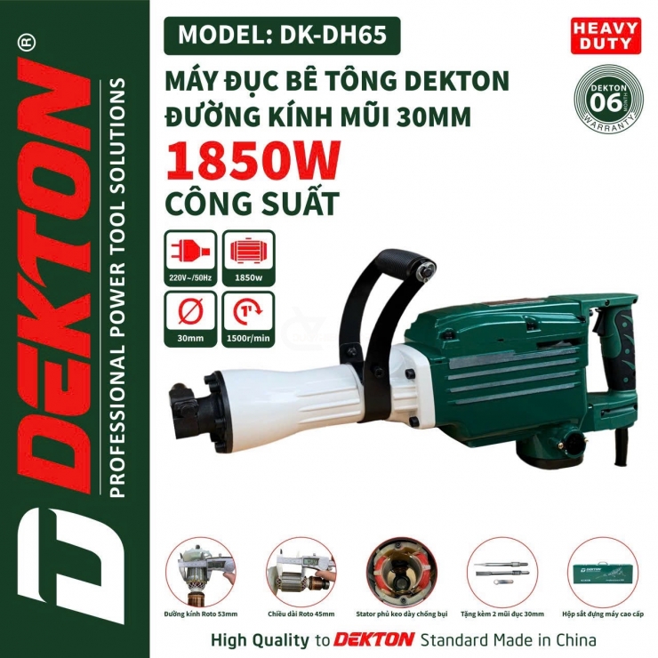Máy Đục Bê Tông Dekton Dk-DH6501CP 2400W