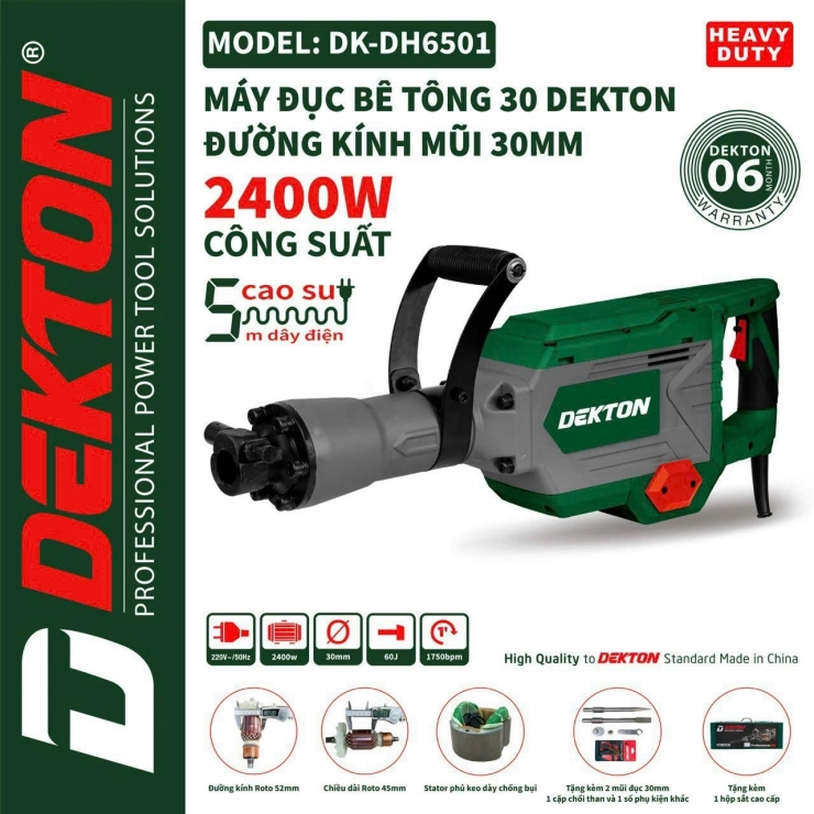 Máy Đục Bê Tông Dekton Dk-DH6501CP 2400W