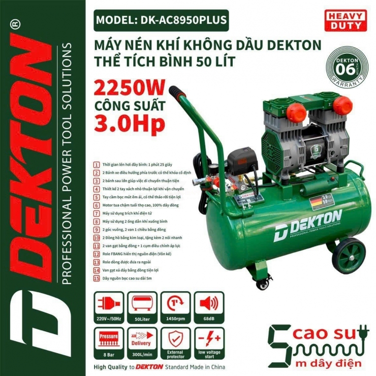 Máy Nén Khí Không Dầu 30L 2.0Hp BAW-AC30LS