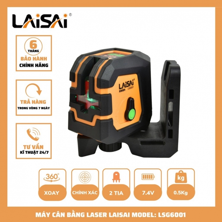 Máy cân mực laser 2 tia xanh Laisai LSG6001