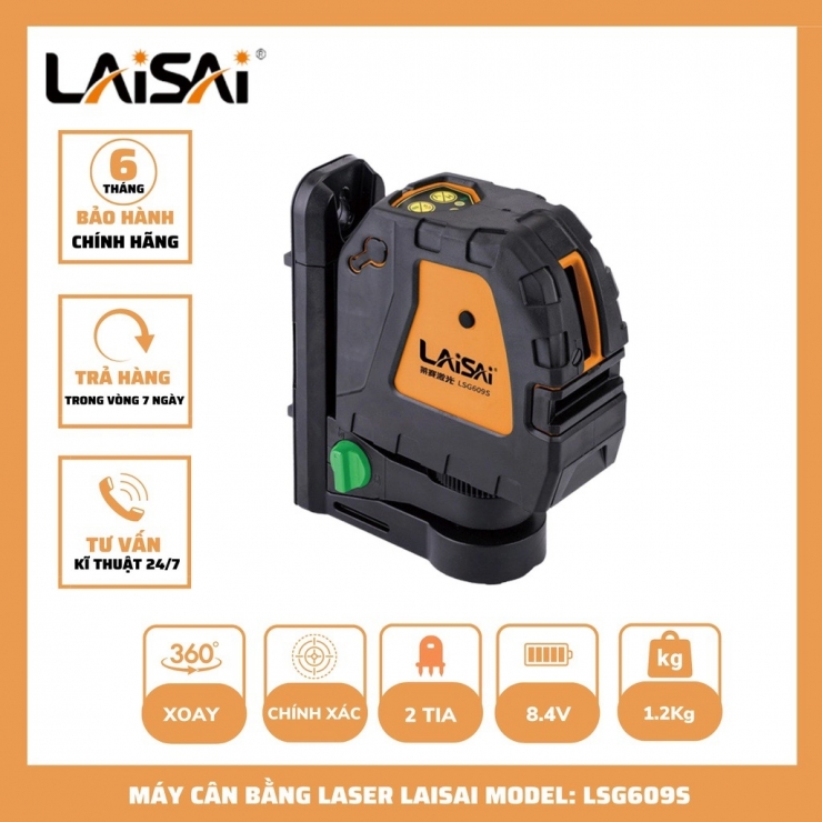 Máy cân mực laser 2 tia xanh Laisai LSG609S