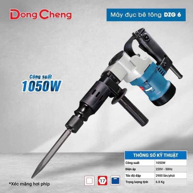 Máy Đục Bê Tông 17mm Dongcheng DZG6 (1050w)