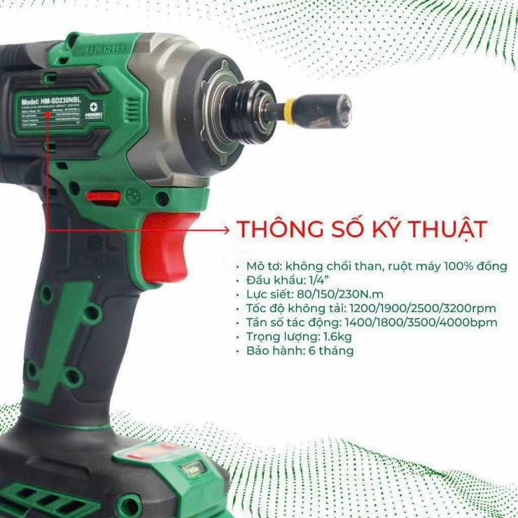 Combo Máy Bắt VÍt Dùng Pin 21V Himoki HM-SD230NBL 