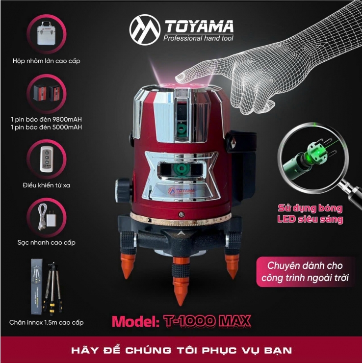 Máy Cân Bằng Laser 5 Tia Toyama T-1000MaxD Cao Cấp