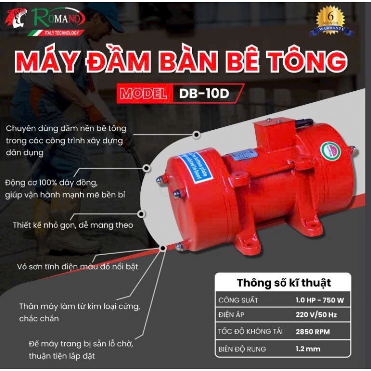 Máy Đầm Bàn Bê Tông ROMANO DB-10 ( Liên Hệ Đặt Hàng )