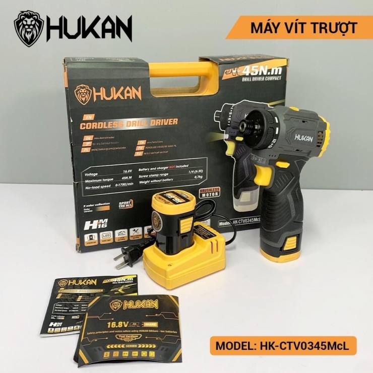 Combo Máy Bắt Vít Trượt Pin Hukan HK-CTV0345MCL