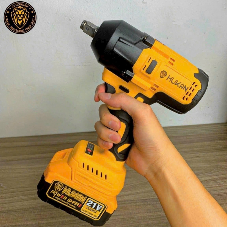 Combo Máy Siết Bulong Dùng Pin Hukan Hk-F90 600Nm