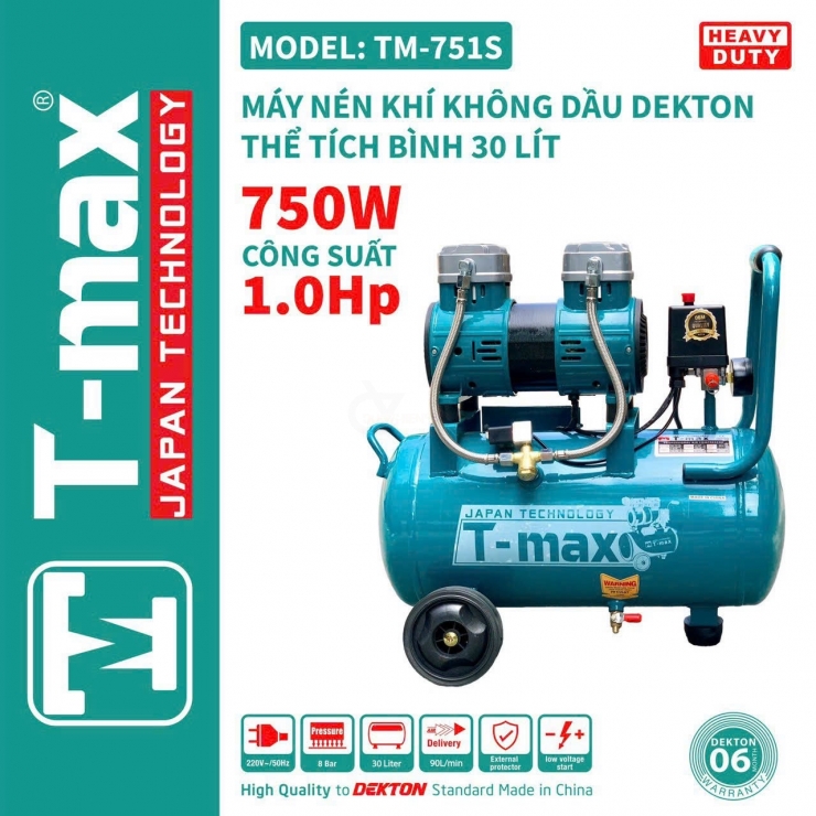 Máy Nén Khí Không Dầu Tmax TM-751S ( Mẫu Mới )