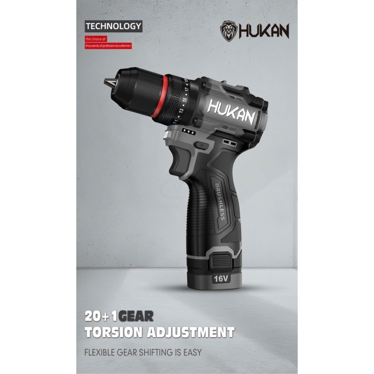 Combo Máy Khoan Pin 16V Hukan H16-G2CD1612