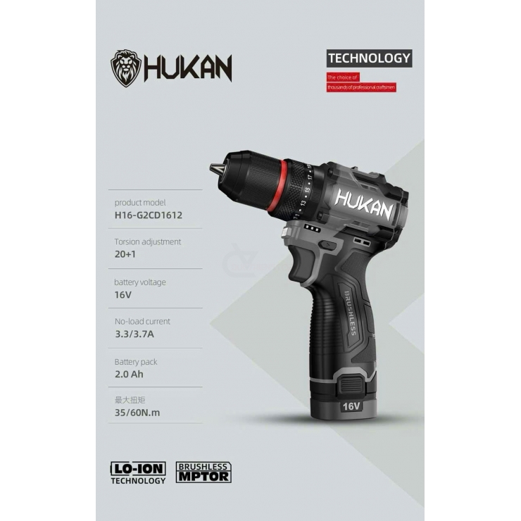 Combo Máy Khoan Pin 16V Hukan H16-G2CD1612