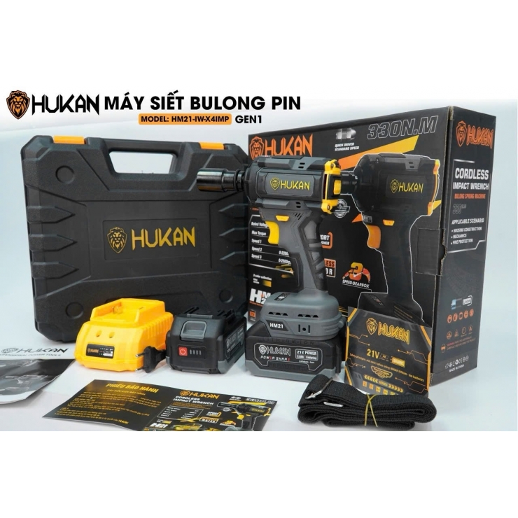 Combo Máy Siết Bulong Pin 21v Hukan HM21-IW-X4IMP