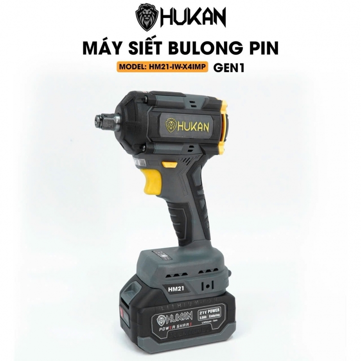 Combo Máy Siết Bulong Pin 21v Hukan HM21-IW-X4IMP