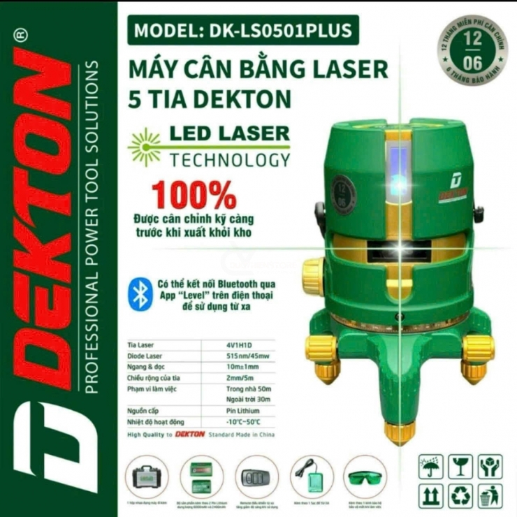 Máy Cân Bằng Laser 5 Tia Dekton DK-LS0501PLUS