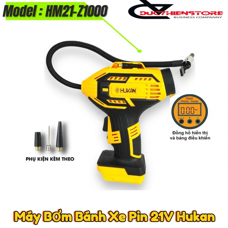 Máy bơm hơi đa năng pin 21V Hukan HM21-G1Z1000
