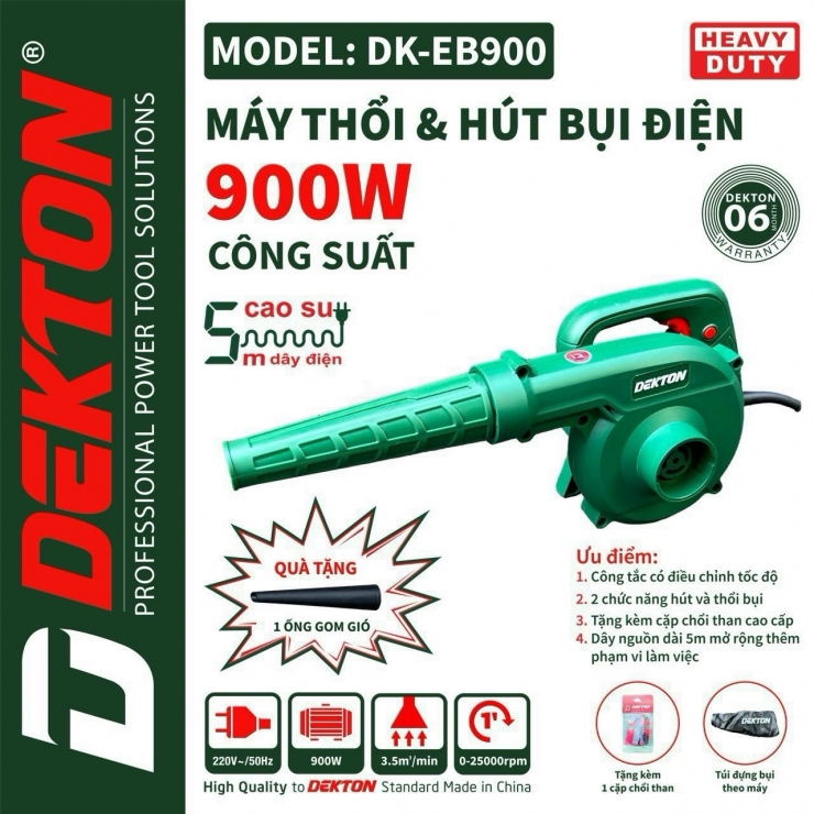 Máy THỔI Bụi và HÚT Bụi Dekton DK-EB900 ( Dùng Điện 220V )