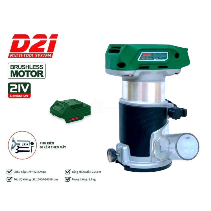 Máy phay Pin Dekton D21-MS635 ( Dùng Pin M21 & D21 ) Chưa Pin & Sạc