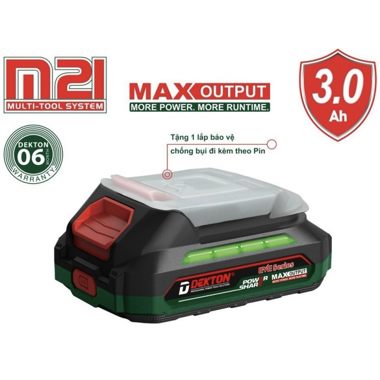 Pin Dekton M21-B3A1P 5Cell 3.0Ah ( Thế Hệ Mới EVE Cell 3000mA )