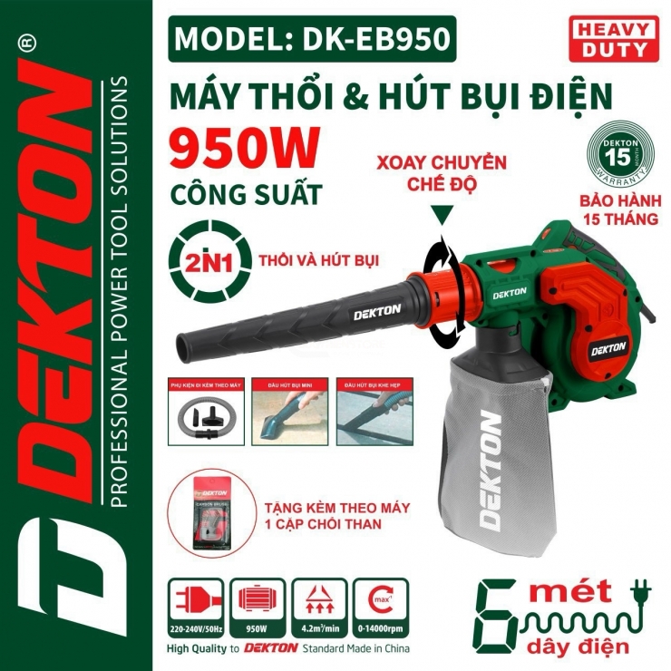 Máy Thổi & Hút Bụi Điện Dekton DK-EB950 ( Công Suất Lớn 950W )