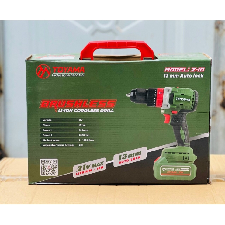Combo Máy Khoan Pin 21V Toyama Z-10 Brushless 95Nm