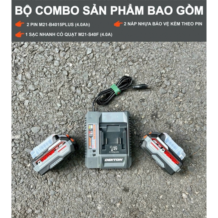 Combo Pin Dekton M21-B4015PLUS Kèm Sạc Nhanh S40F
