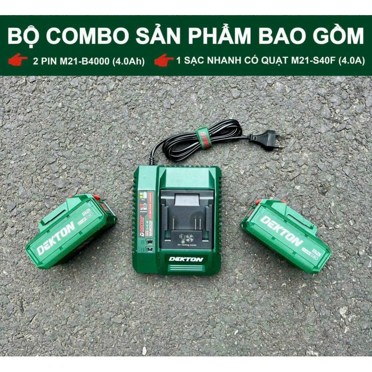 Combo Pin Dekton M21-B4015PLUS Kèm Sạc Nhanh S40F