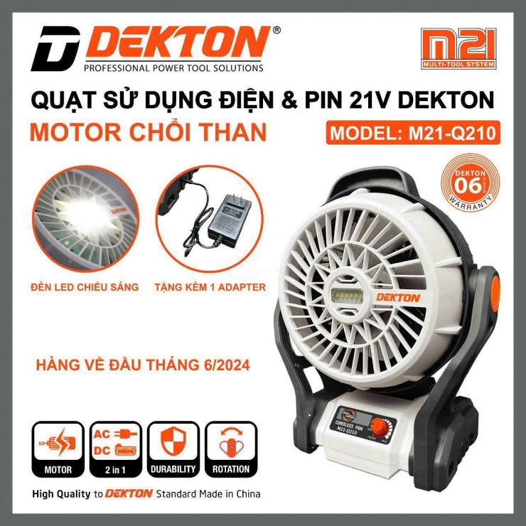 Thân Quạt Pin & Điện Dekton M21-Q210 ( Chưa Pin & Sạc )