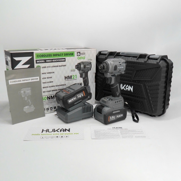 Combo Máy Bắt Vít Dùng Pin HUKAN HM21-G2CVX230N