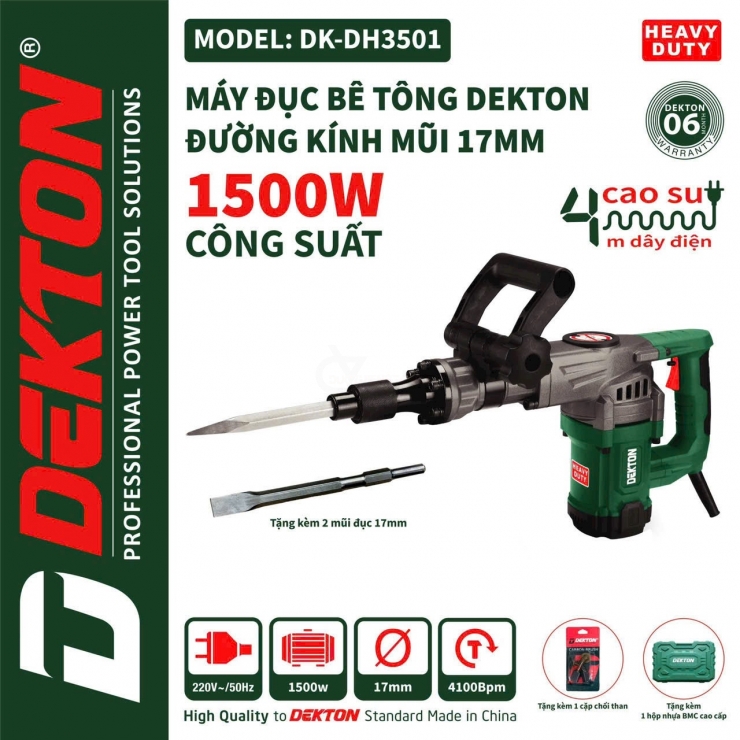 Máy đục bê tông 17mm Dekton DK-DH3501 Hammer 1500W