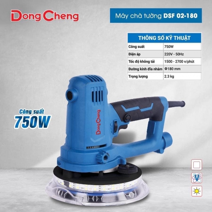 Máy Chà Tường Dongcheng DSF 02-180 ( Đèn Led - 750W )