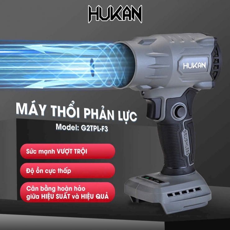 Máy thổi bụi phản lực Pin 21V Hukan G2TPL-F3