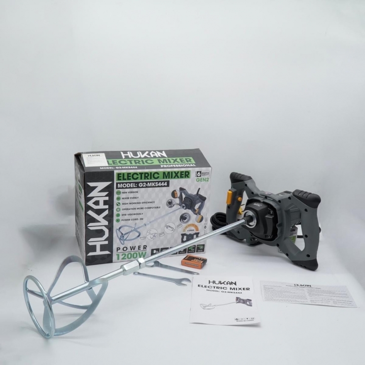 Máy khuấy sơn Hukan HK-MKS444 ( 1200w chỉnh tốc 2 tay cầm )