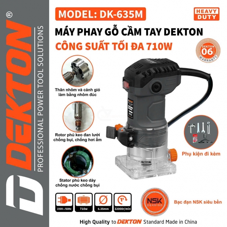 Máy soi gỗ Dekton DK-635M ( Phay Alu ..)