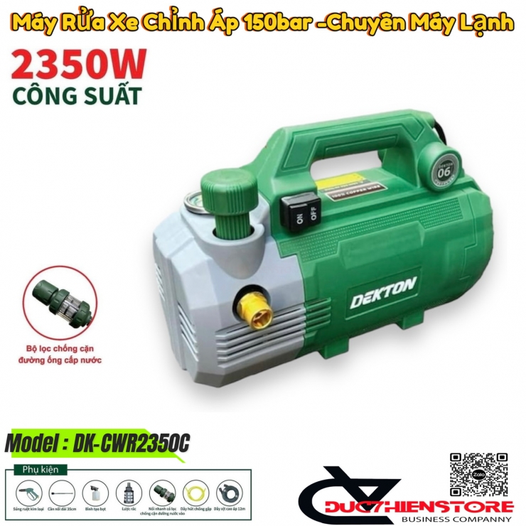 Máy xịt rửa xe 2350W Dekton DK-CWR2350 chỉnh áp - chống giật