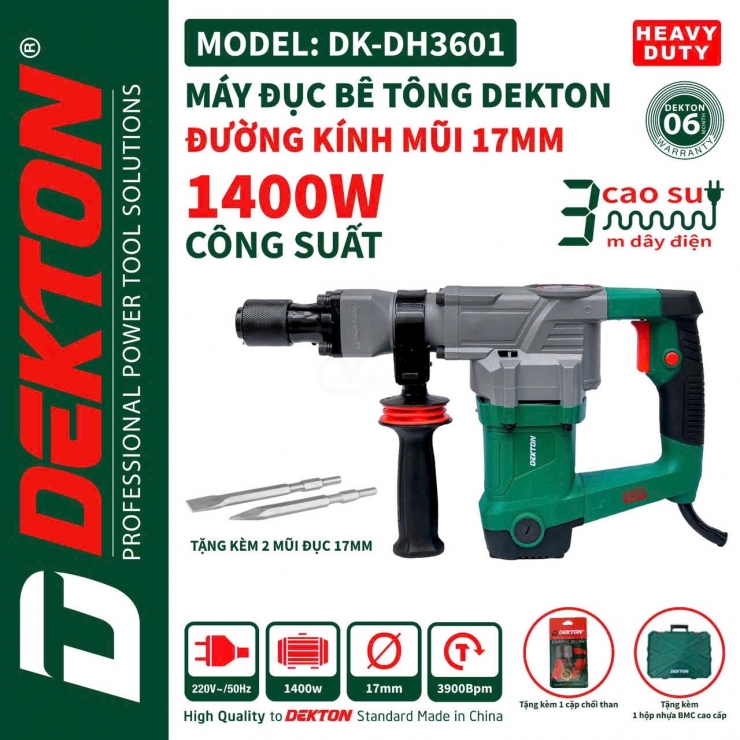 Máy đục bê tông 17mm Dekton DK-DH3601 