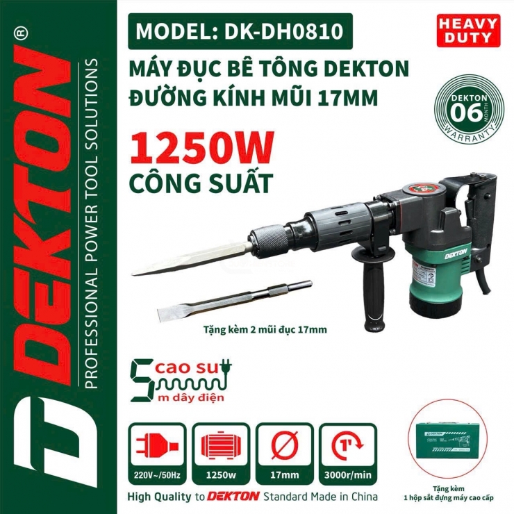 Máy đục bê tông 17mm Dekton DK-DH0810 1250W