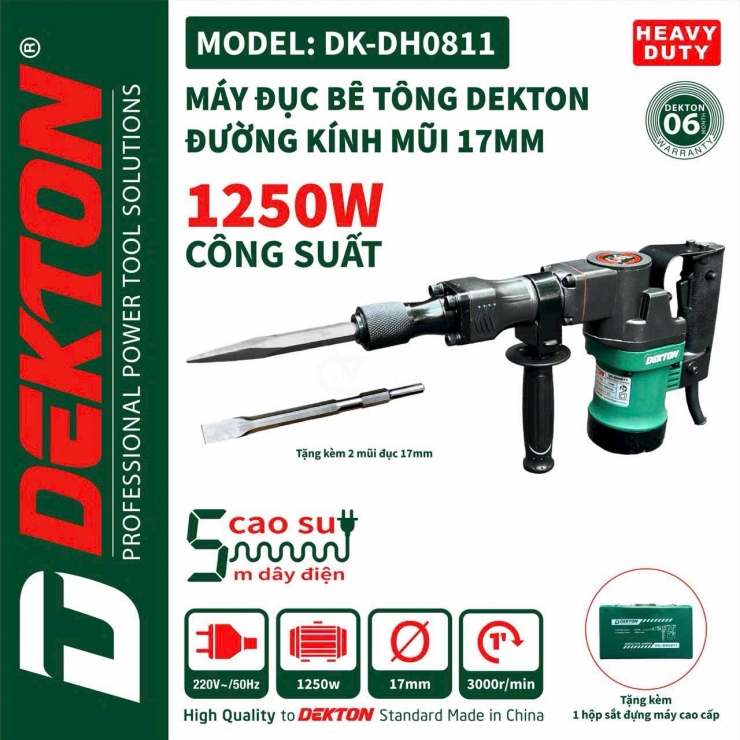 Máy đục bê tông 17mm Dekton DK-DH0811 1250W