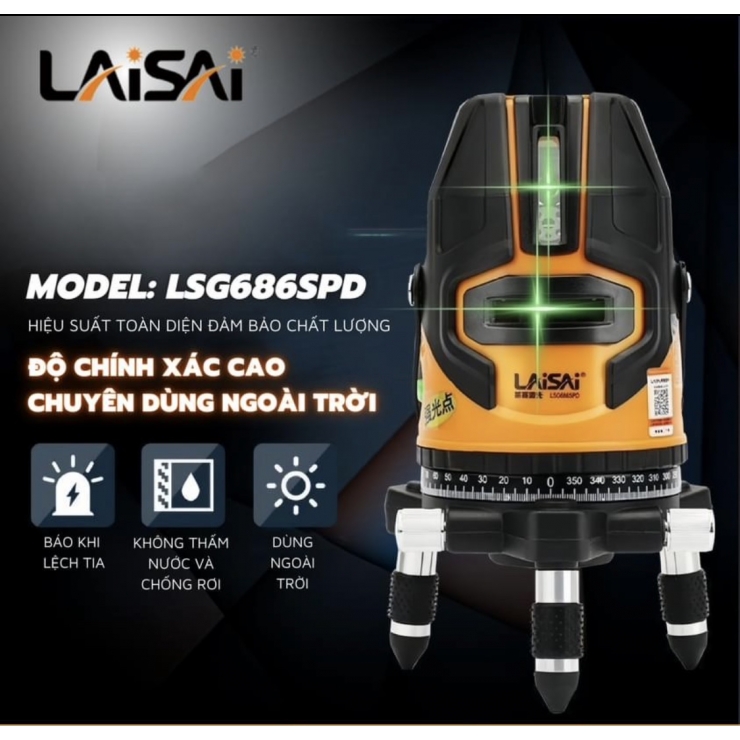 Máy cân bằng Laser 5 tia xanh Laisai LSG686SPD