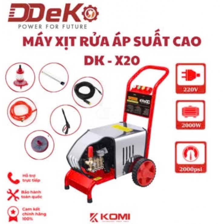 Máy Rửa Xe Công Nghiệp DDEKO DK-X20 ( 2000PSI - 2.0Kw )