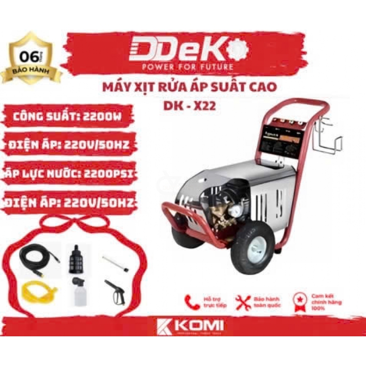 Máy rửa xe công nghiệp 300Bar DDEKO DK-X22 ( 2200PSI - 2.2Kw )