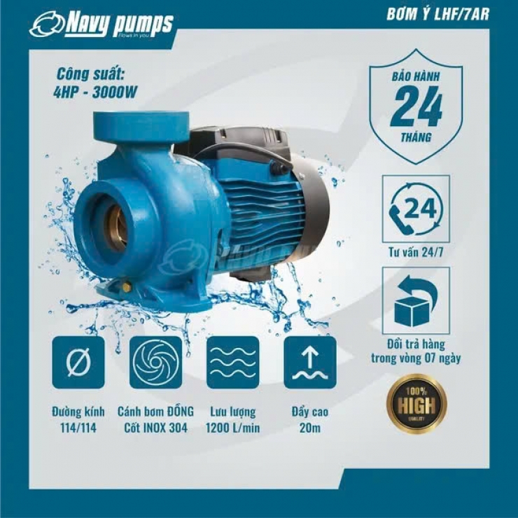 Máy bơm lưu lượng 4HP NAVY LHF-7AR 