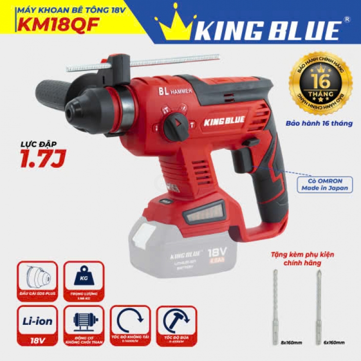 Máy Khoan Bê Tông KingBlue KM18QF ( chân pin thông dụng M21)
