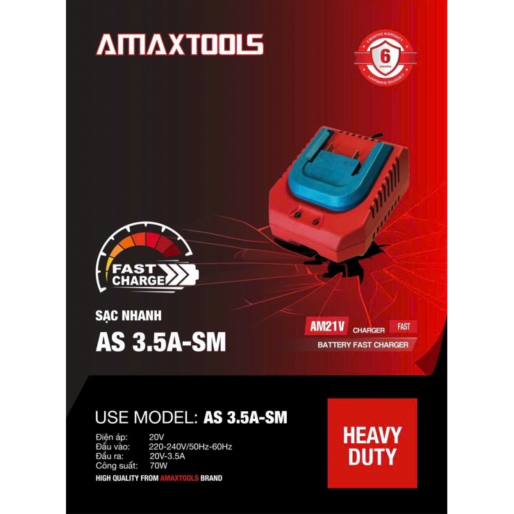 Sạc nhanh 2.5Ah Amaxtools AS2.5A-SM