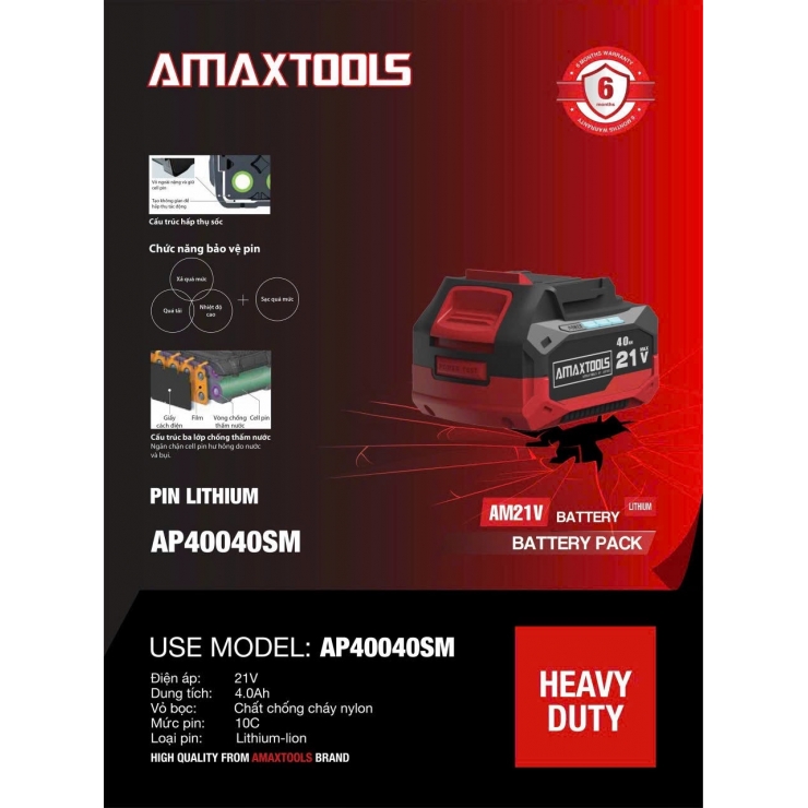 Máy bơm keo silicon Pin 21V Amaxtools ABK-21VSM