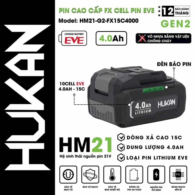 Máy mài Pin 21V Greekman M21-AG55100 Brushless